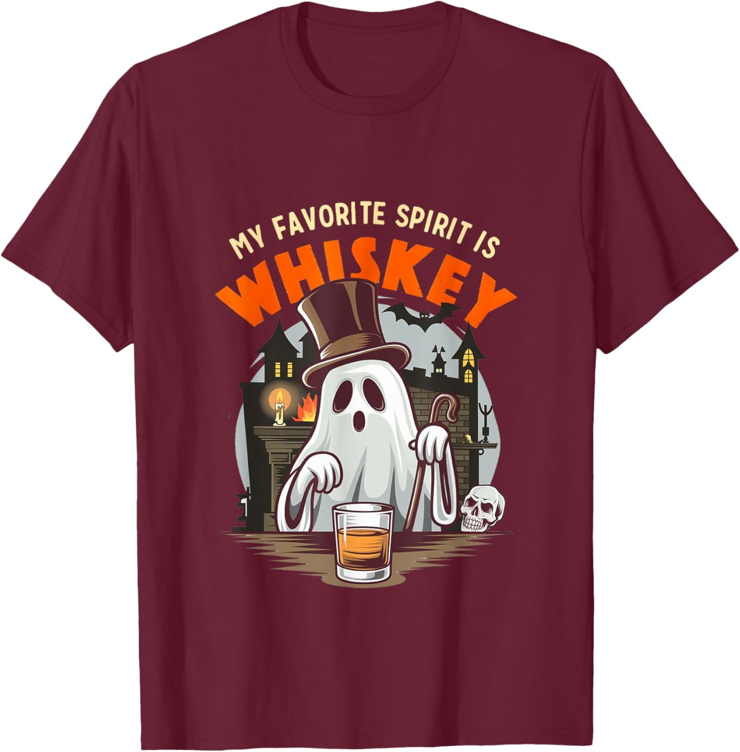 My Favorite Spirit is Whiskey T-Shirt - T-Shirt | Maroon