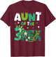 Aunt of the Three Rex Birthday Dinosaur Family Matching T-Shirt - T-Shirt | Maroon