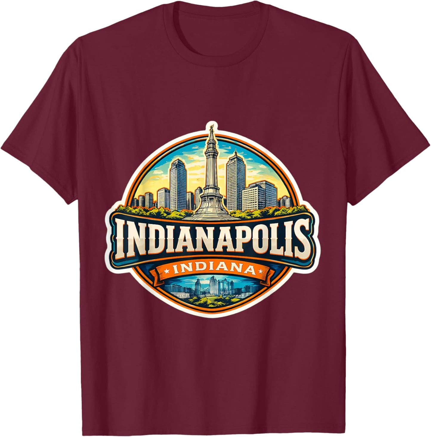 Indianapolis Indiana Souvenir City State Capital Memorabilia T-Shirt - T-Shirt | Maroon