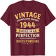 Birthday Gift 82 Years Humor Vintage 1944 82 Years Man T-Shirt - T-Shirt | Maroon