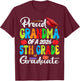 Funny Proud Grandma of a Class of 2026 5th Grade Graduate T-Shirt - T-Shirt | Maroon