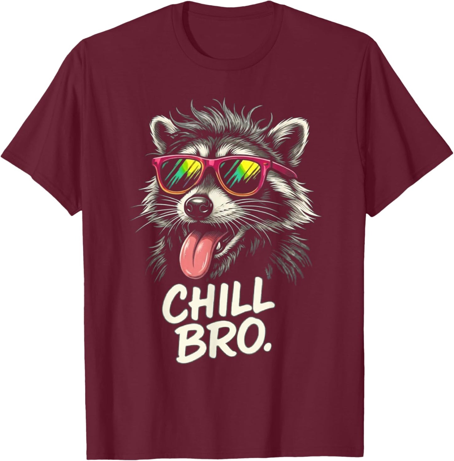 Chill Bro Waschbär Sommer Sonnenbrille T-Shirt - T-Shirt | Maroon