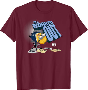 Minions Despicable Me 4 AVL All Worked Out T-Shirt - T-Shirt | Maroon