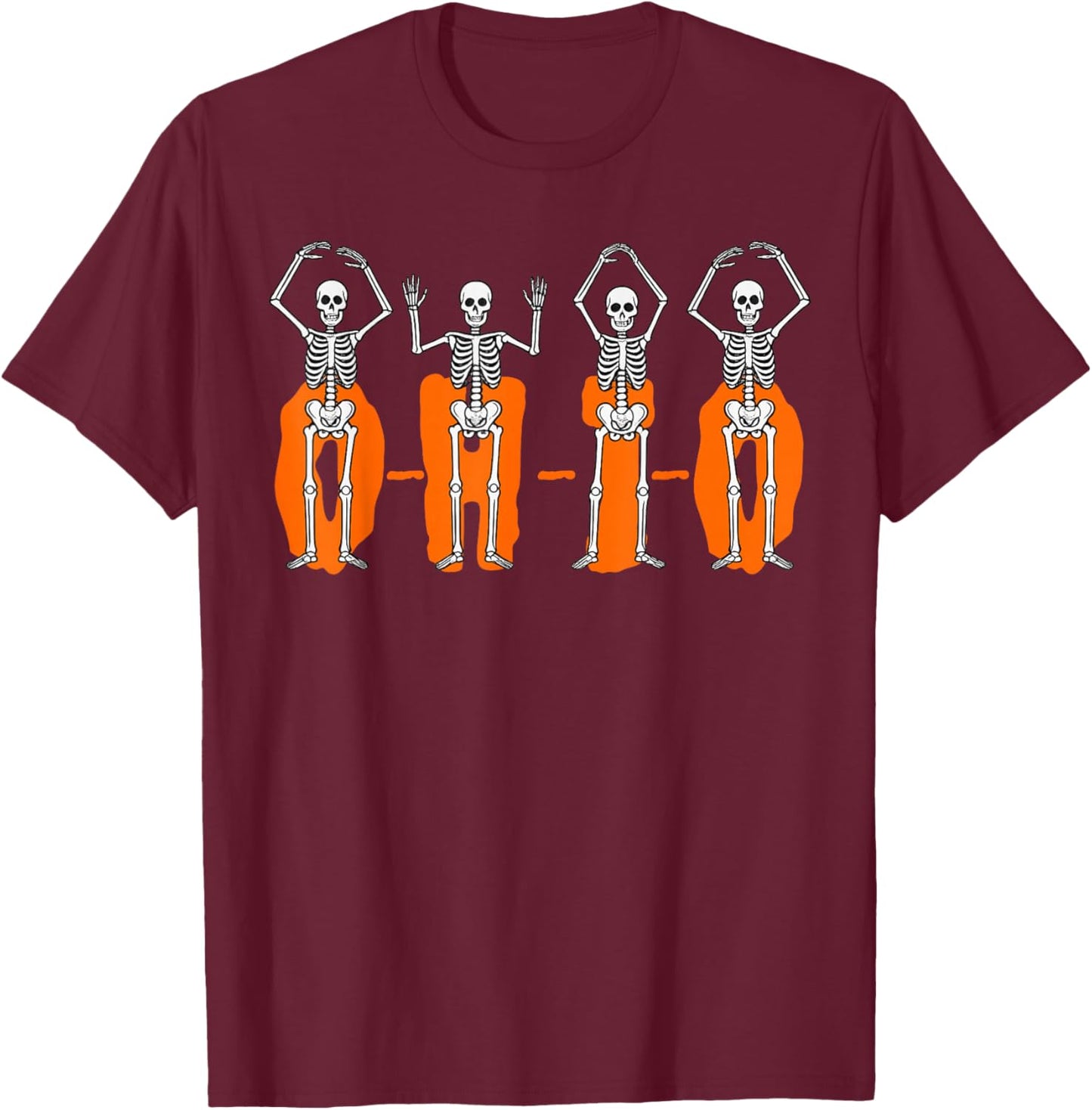 O-H-I-O State Funny Skeletons Ohio Vintage Halloween Costume T-Shirt - T-Shirt | Maroon