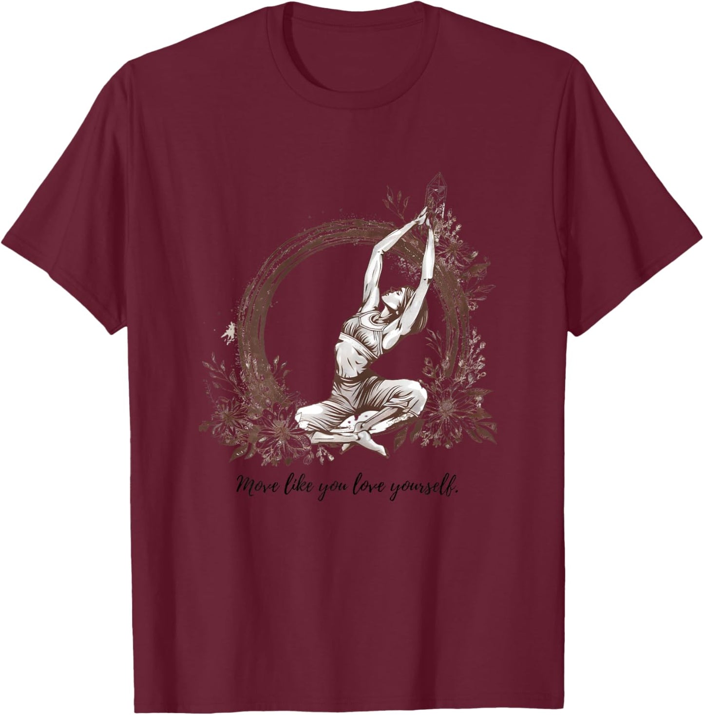 Elevate Your Zen Space with Yoga and Meditation Essentials T-Shirt - T-Shirt | Maroon