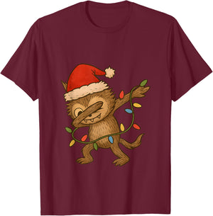 Dabbing Playful Funny Bubu Creatire Christmas T-Shirt - T-Shirt | Maroon