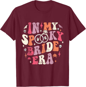 In My Spooky Bride Era Halloween Bride Wedding Bachelorette T-Shirt - T-Shirt | Maroon