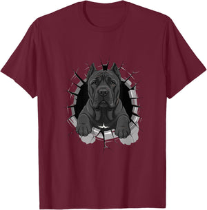 Cracked Wall Cane Corso T-Shirt - T-Shirt | Maroon