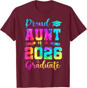 Proud Aunt of A 2026 Graduate Senior 2026 Graduation Funny T-Shirt - T-Shirt | Maroon