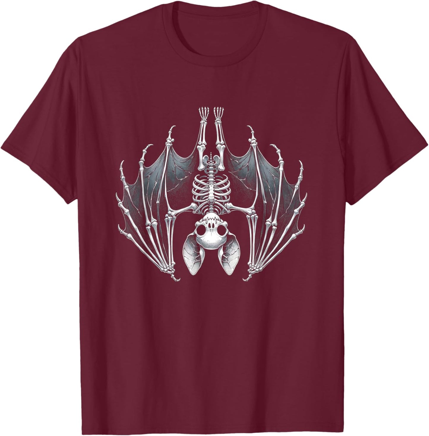 Vintage Bats Animal Outfits Kawaii Bat Skeleton Funny Outfit T-Shirt - T-Shirt | Maroon