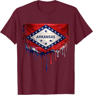 Drapeau de l'Arkansas T-Shirt - T-Shirt | Maroon