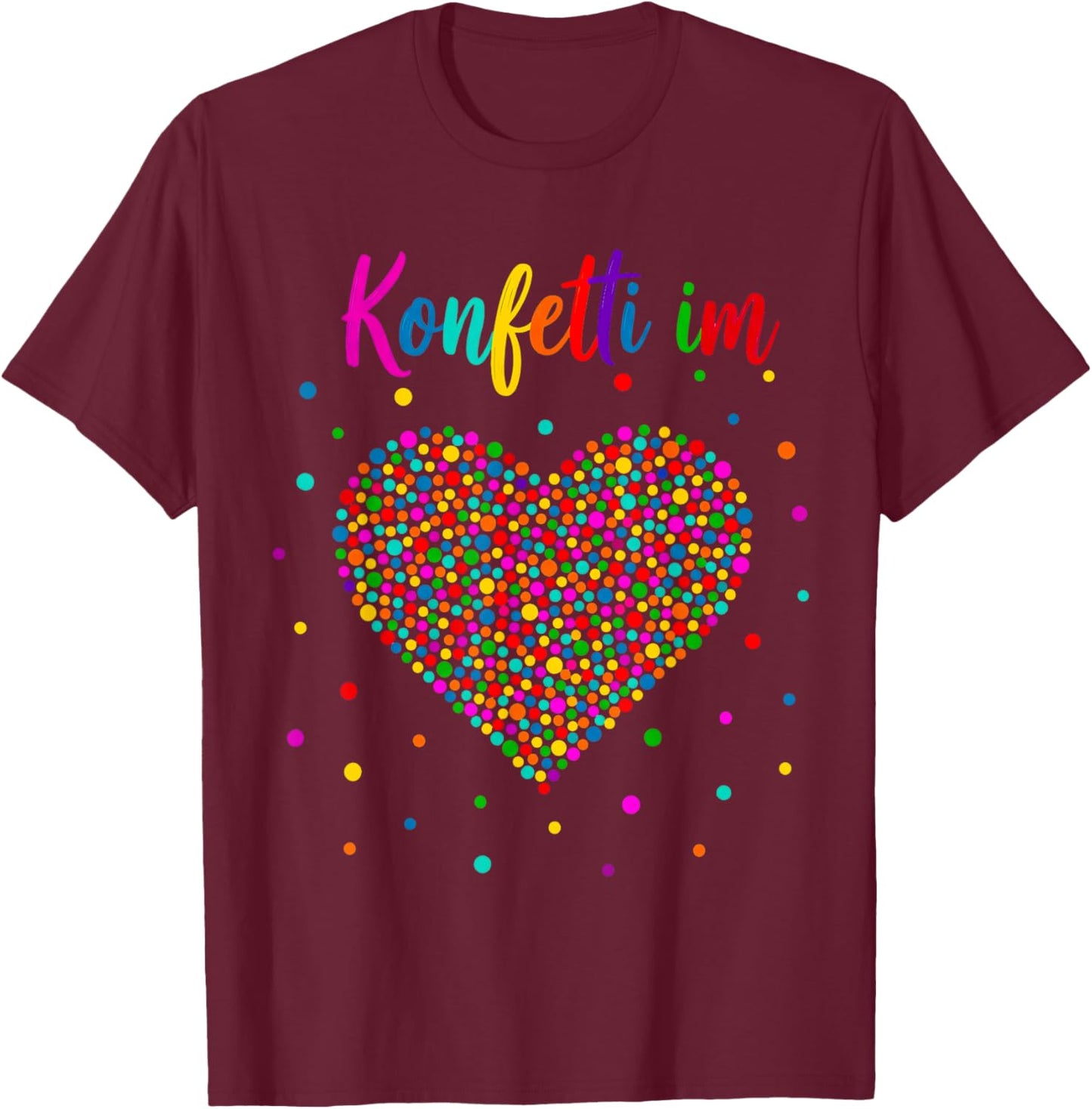 Confetti in the Heart Carnival T-Shirt - T-Shirt | Maroon