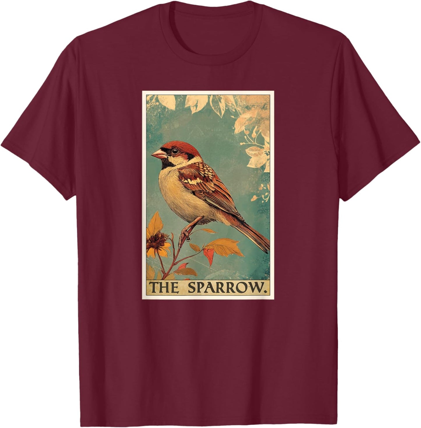Sparrow Tarot Card Sparrows Sparrow T-Shirt - T-Shirt | Maroon