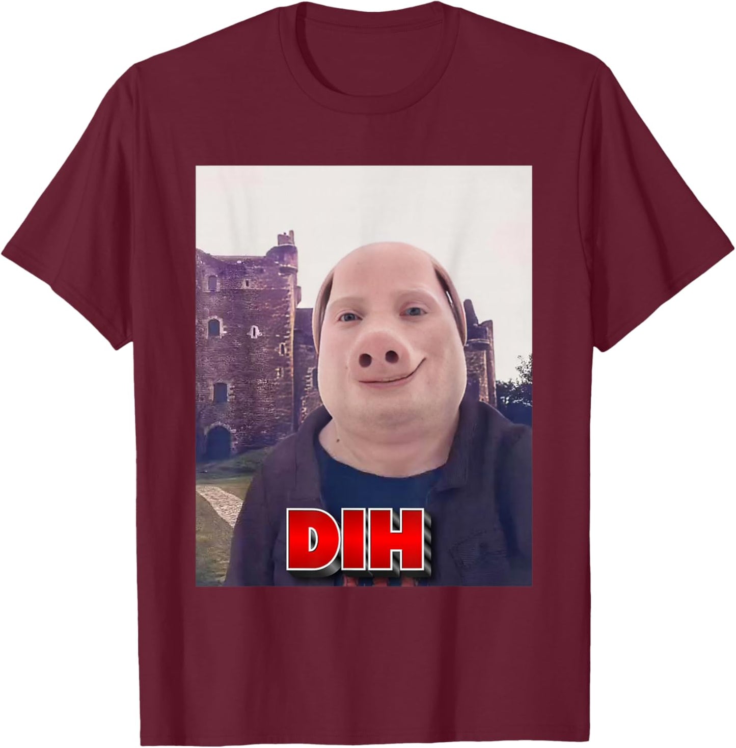 John Pork Meme Dih Funny Memes Internet Memes Brainrot Memes T-Shirt - T-Shirt | Maroon