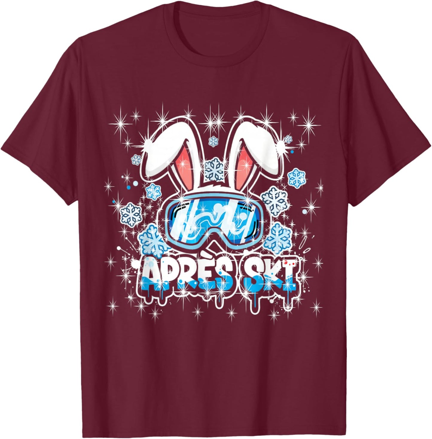 Cool Apres-Ski Crew Spruch Bunny Ski-Hase Sekt Prosecco Beer T-Shirt - T-Shirt | Maroon