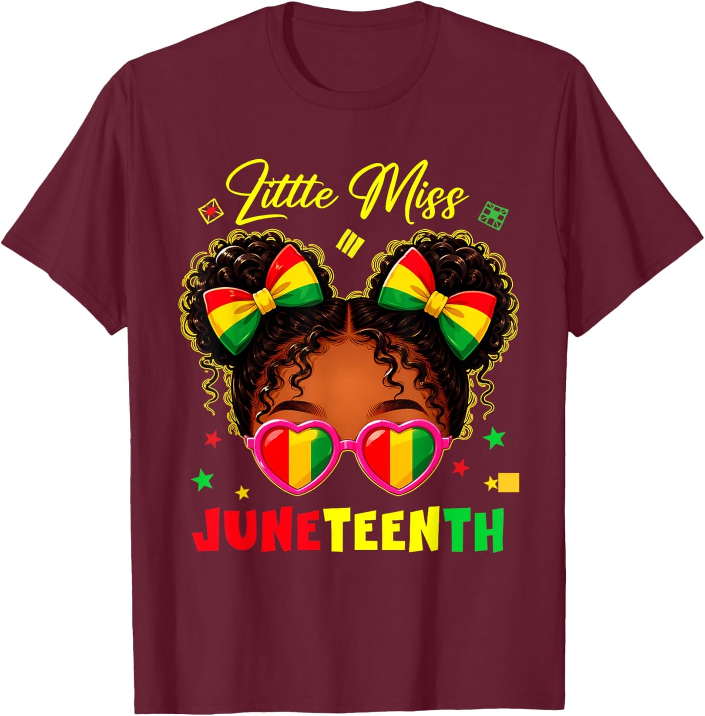 Miss Juneteenth African June 19th Afro Women Youth Toddler T-Shirt - T-Shirt | Maroon