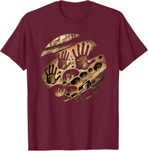 Kokopelli Petroglyphs Rock Painting Cave Art Design T-Shirt - T-Shirt | Maroon