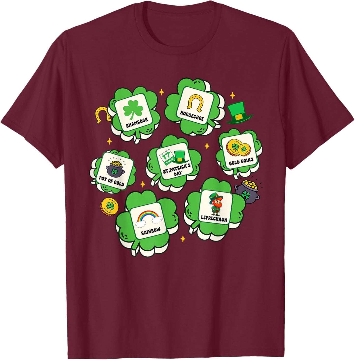 St. Patrick's Day SPED Teacher AAC Special Education Irish T-Shirt - T-Shirt | Maroon