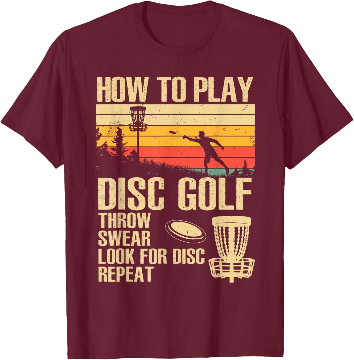 Disc Golf Design Women Disc Golfer Disc Golf Player T-Shirt - T-Shirt | Maroon