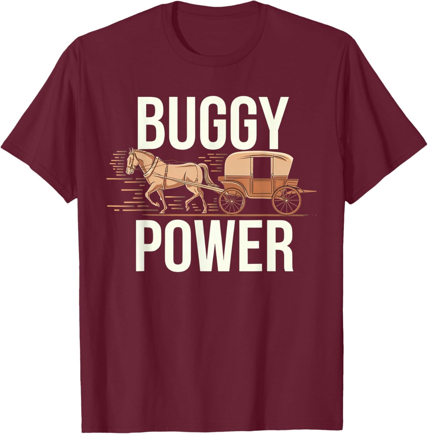 Amish Buggy – Classic Countryside Design T-Shirt - T-Shirt | Maroon