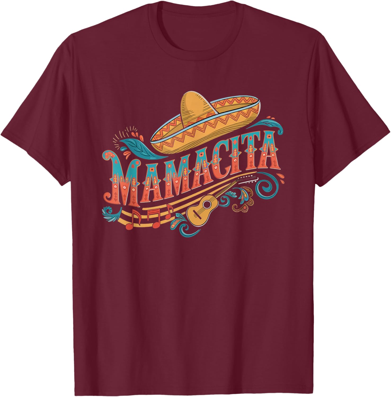 Cinco De Mayo Mamacita Flower Mama Cita Mexican Women Girls T-Shirt - T-Shirt | Maroon