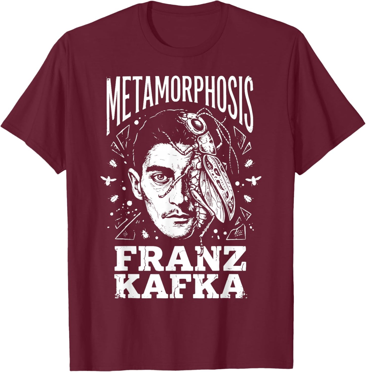 Franz Kafka Metamorphosis T-Shirt - T-Shirt | Maroon