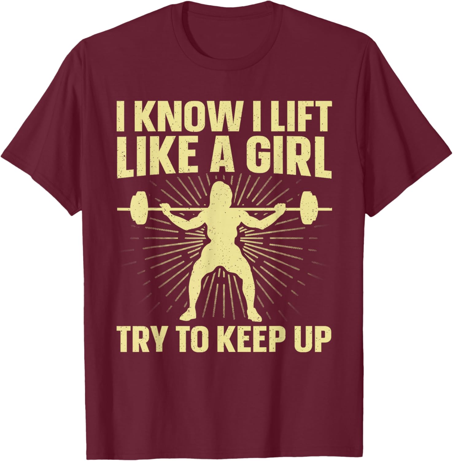 Powerlifting Art Girls Weightlifting Power Lifting T-Shirt - T-Shirt | Maroon