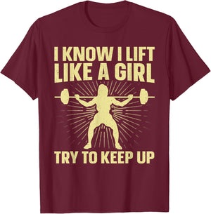 Powerlifting Art Girls Weightlifting Power Lifting T-Shirt - T-Shirt | Maroon