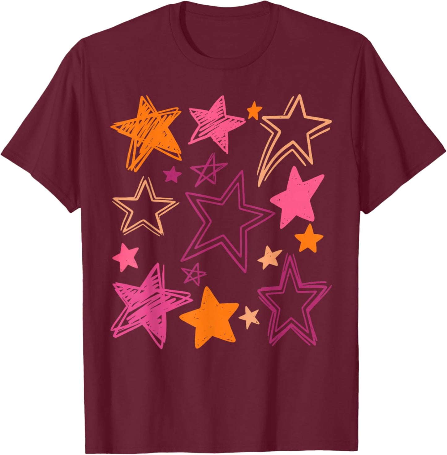 Subtle Lesbian Pride Stars LGBTQ Pride Month T-Shirt - T-Shirt | Maroon