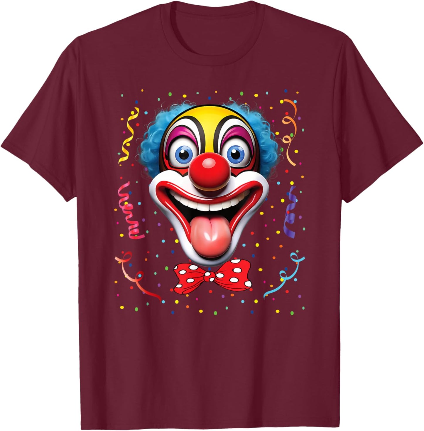Carnival Clown Face Circus Costume Kids Men Women Carnivals T-Shirt - T-Shirt | Maroon