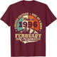 Vintage February 1996 Humor Gift Birthday 30 Years T-Shirt - T-Shirt | Maroon