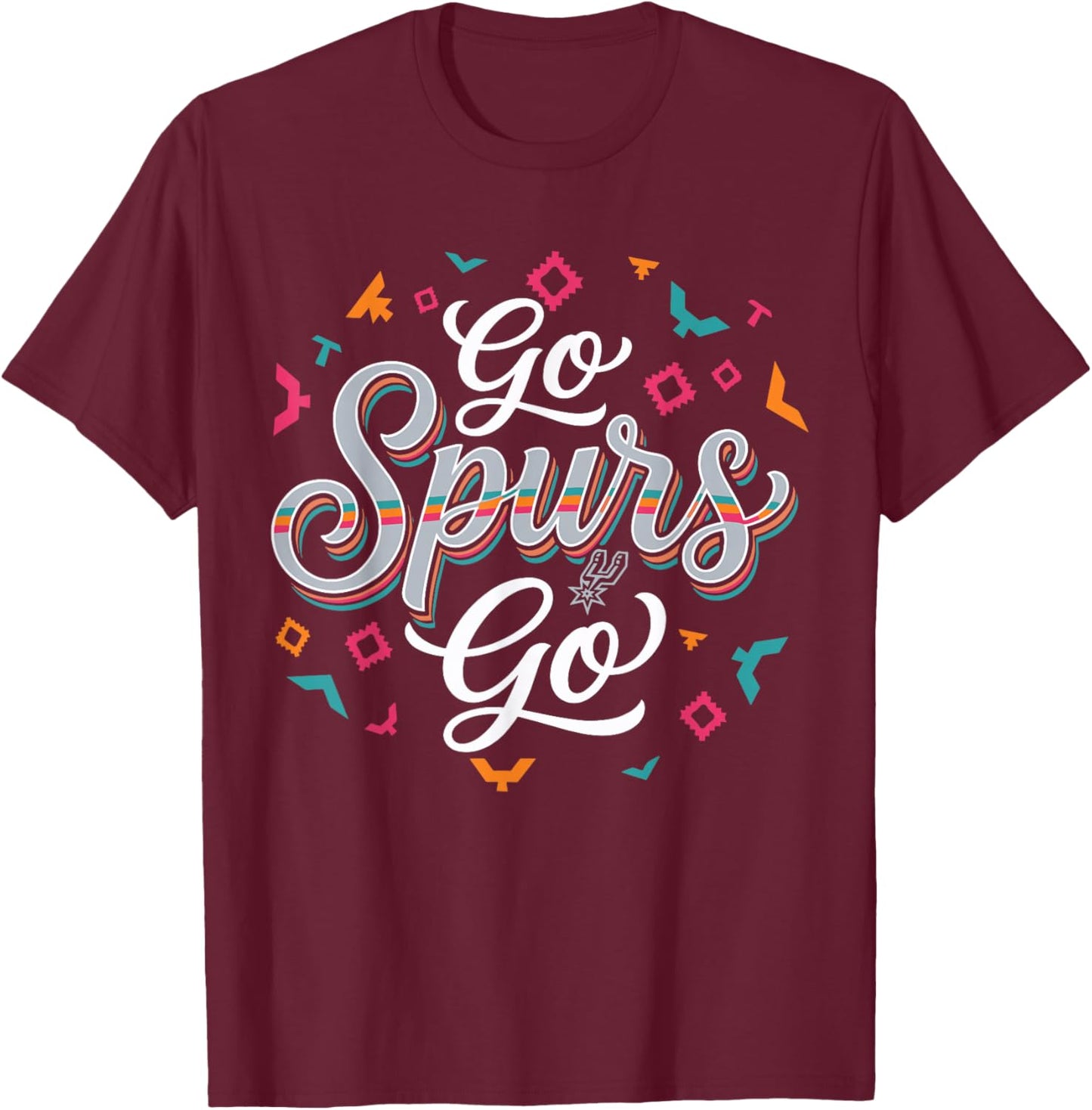 Go Spurs Go Basketball Season Game Day Basketball Fan T-Shirt - T-Shirt | Maroon
