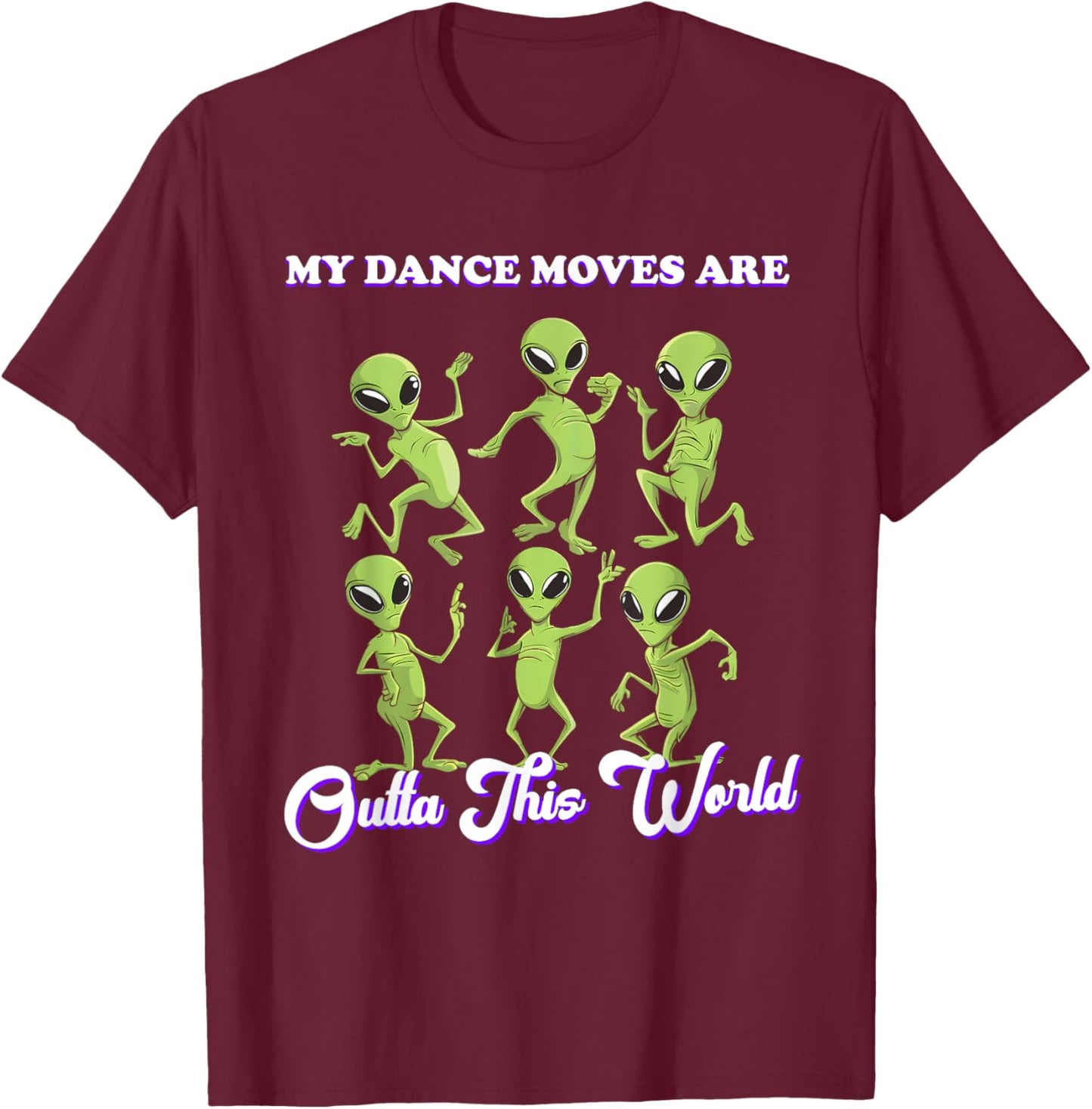 Aliens Dancing Dance Alien Flossing Funny Dance Moves Kids T-Shirt - T-Shirt | Maroon
