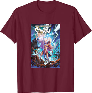 Marvel X-Men Earths Mightiest Mutant Storm Lightning Cover T-Shirt - T-Shirt | Maroon