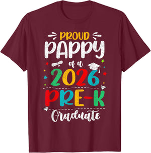 Proud Pappy of A 2026 Pre K Graduate Boy Girl Kids T-Shirt - T-Shirt | Maroon