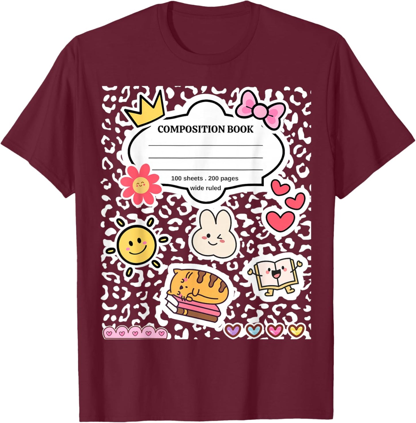 Composition Notebook Costume Matching Group Halloween School T-Shirt - T-Shirt | Maroon