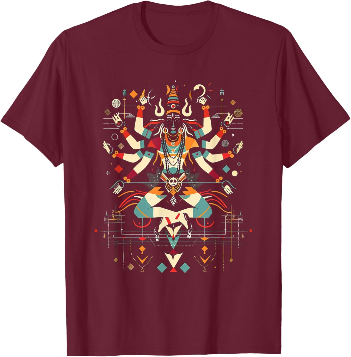 Shiva spiritual hindu god tandava dance yoga meditation T-Shirt - T-Shirt | Maroon