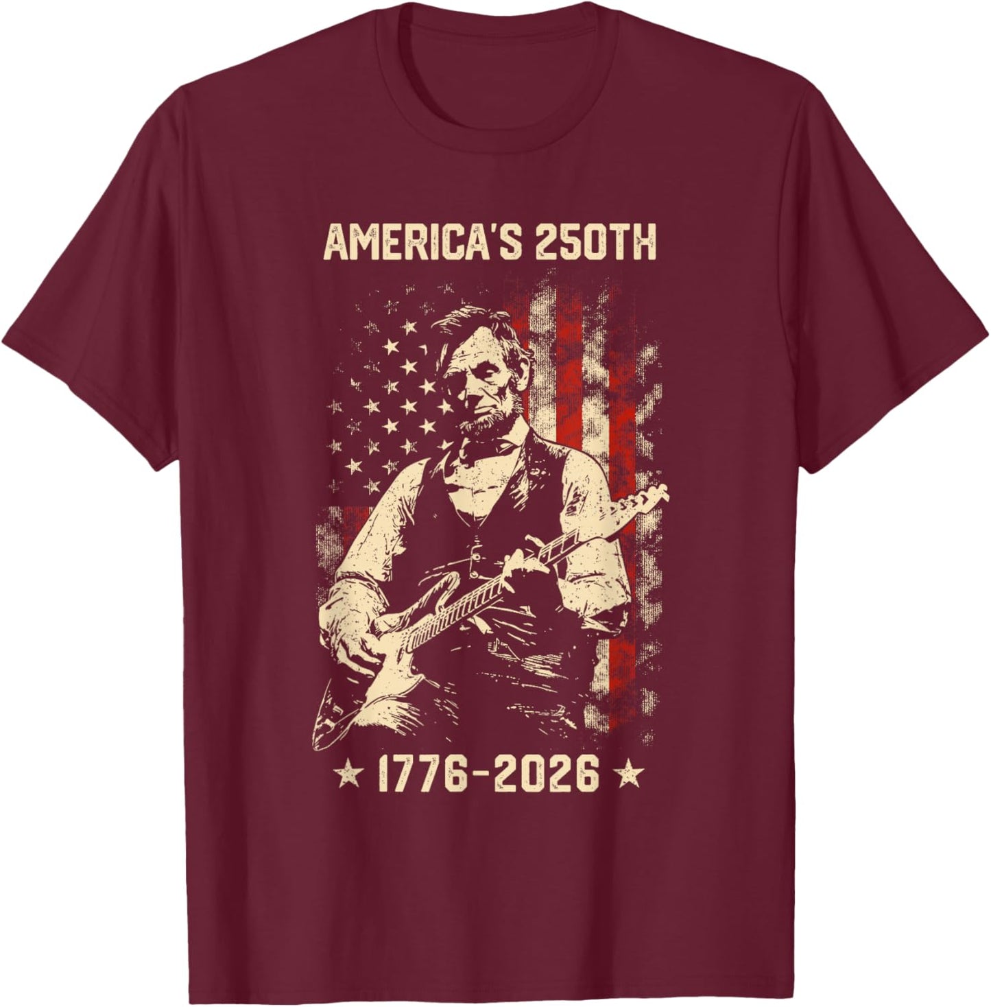 Vintage 250 Years of American 250th Anniversary 1776 2026 T-Shirt - T-Shirt | Maroon