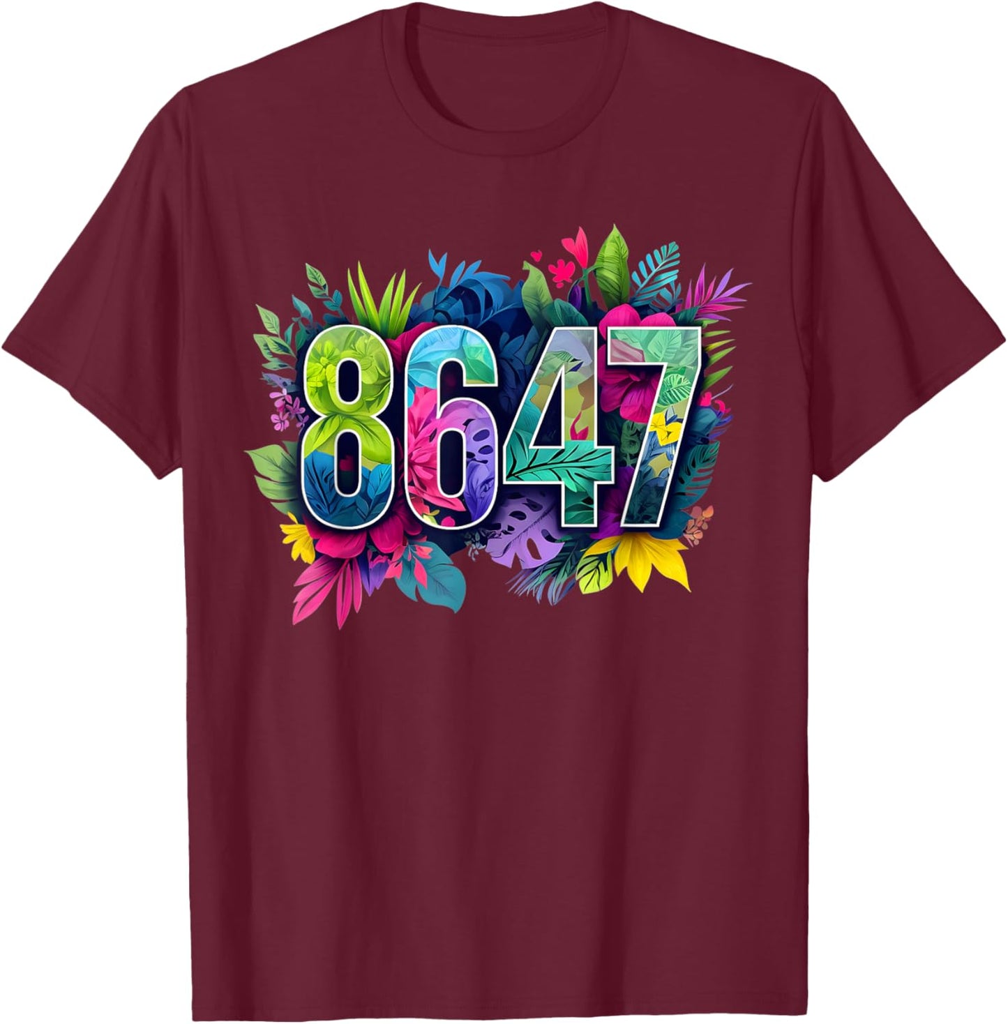 Anti Trump 8647 Floral Resist 86 47 Impeach Trump Impeach 47 T-Shirt - T-Shirt | Maroon
