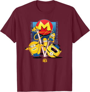 Minions Despicable Me 4 Mega Minions Group T-Shirt - T-Shirt | Maroon
