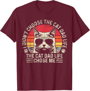 Cat Dad Shirts Funny Cat Dad Father's Day Cat Daddy T-Shirt - T-Shirt | Maroon