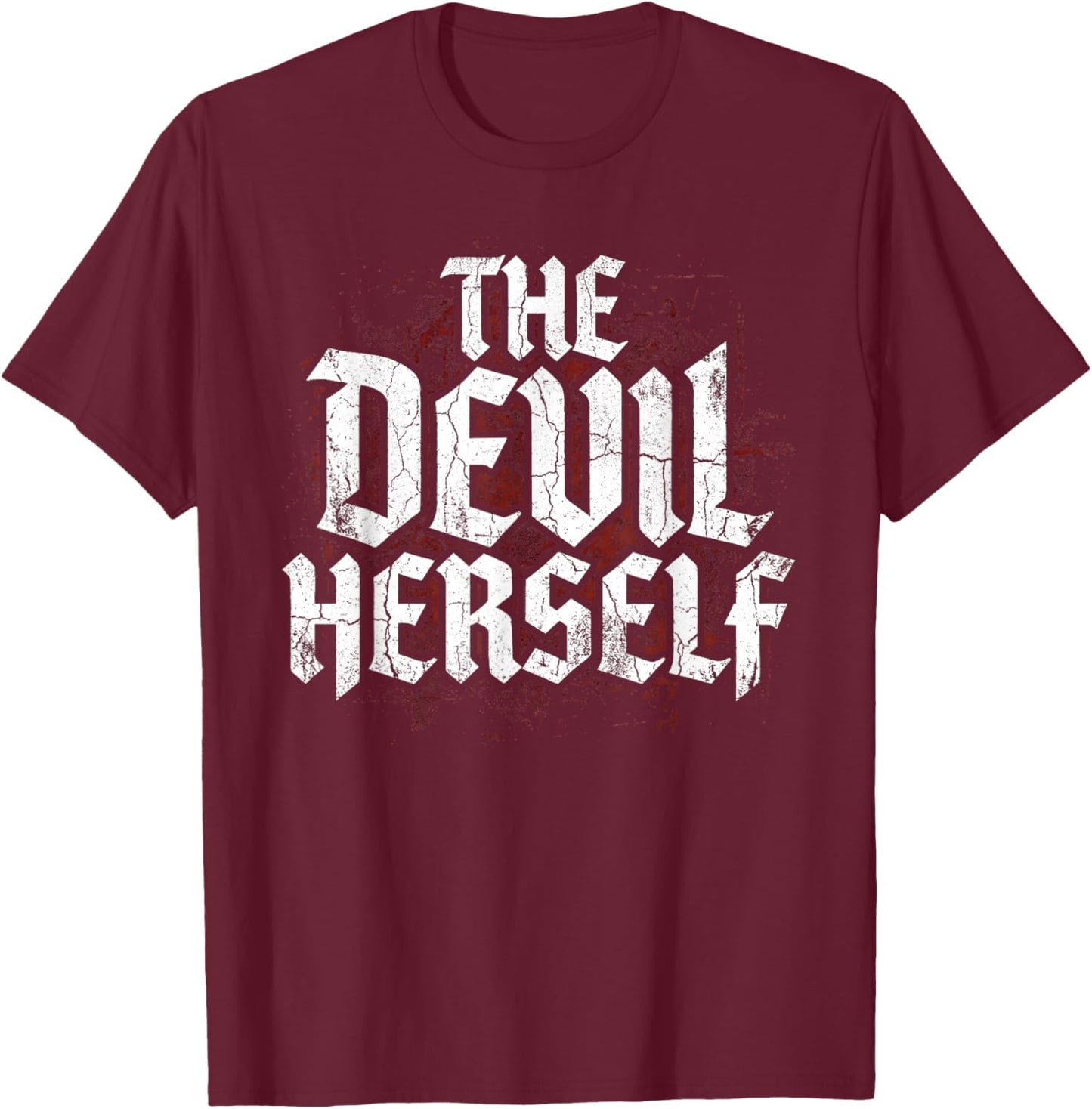 The Devil Herself Retro Occult Women Dark Feminine T-Shirt - T-Shirt | Maroon