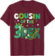 Cousin of the Three Rex Birthday Dinosaur Family Matching T-Shirt - T-Shirt | Maroon