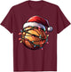 Basketball Christmas Lights Santa Hat Basketball Player Xmas T-Shirt - T-Shirt | Maroon