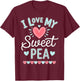 I Love My Sweet Pea Cute Mothers Day T-Shirt - T-Shirt | Maroon