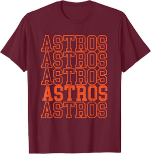 Vintage Astros Retro Style 70s-80s First Name T-Shirt - T-Shirt | Maroon