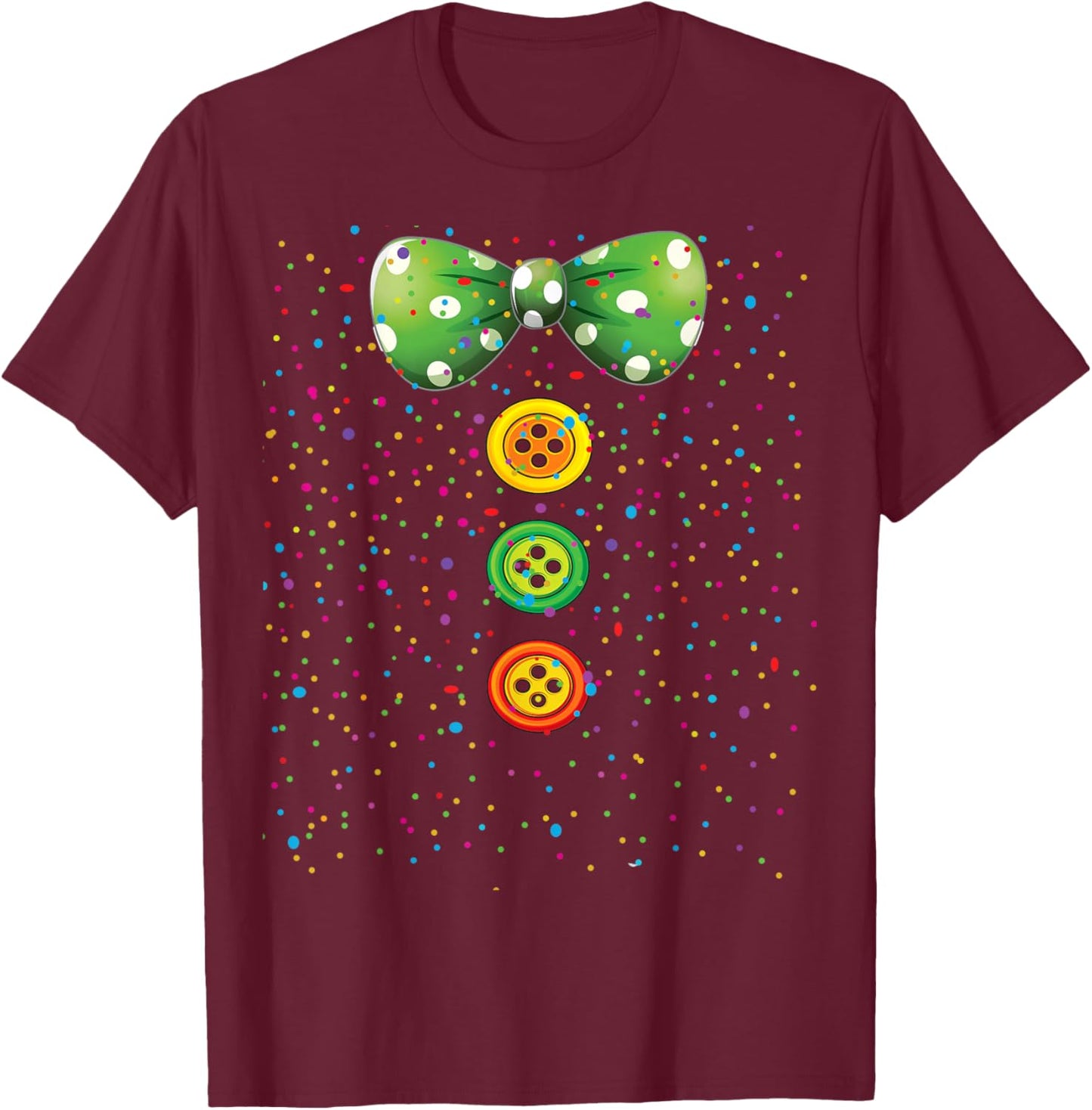 Clown Carnival Costume Clown Costume Clown Fancy Dress Confetti T-Shirt - T-Shirt | Maroon