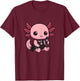 Gothic Emo Axolotl – Cute Goth Aesthetic Axolotl Art T-Shirt - T-Shirt | Maroon
