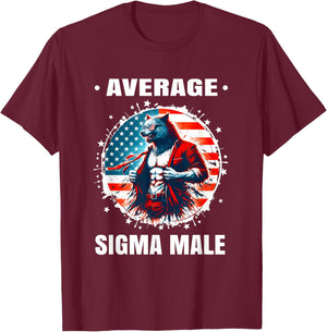 American Werewolf Sigma Shirt Funny Cringe Werewolf Brainrot T-Shirt - T-Shirt | Maroon