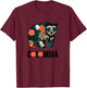 Spectacled Bear Colombia Floral Design - Colombian Nature T-Shirt - T-Shirt | Maroon